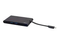 C2G USB C Dock with HDMI, VGA, Ethernet, USB, SD & Power Delivery up to 100W - docking station - USB-C - VGA, HDMI - GigE