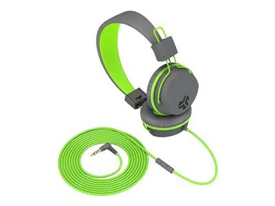 JLab Neon Wired On-Ear Headphones - Gray/Green | 78393912 | Lenovo US