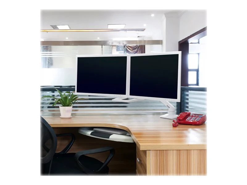 ergotron HX Desk Dual Monitor Arm　ホワイト HX Desk Dual Monitor Arm | Under Mount C-Clamp | Ergotron