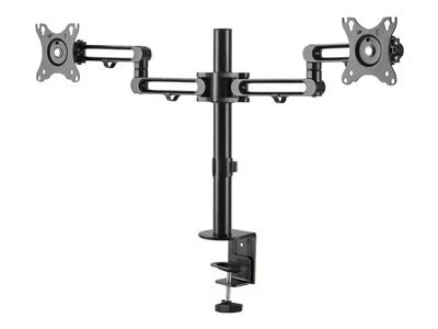 StarTech.com Desk Mount Dual Monitor Arm - Desk Clamp VESA Compatible Monitor Mount for up to 32" (17.6lb/8kg) Displays - Ergonomic Articulating Monitor Arm - Height Adjustable/Tilt/Swivel/Rotating