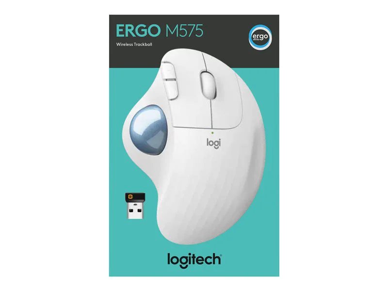 Logitech M575 ERGO Wireless Trackball Mouse - Off White