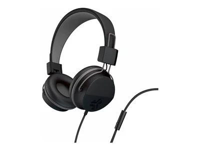 JLab Neon Wired On-Ear Headphones with Mic - Black