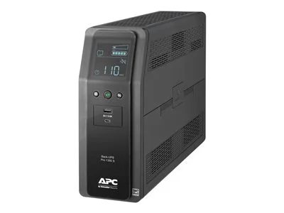 

APC Back-UPS Pro 1350S, 1350VA, 120V, Sinewave, AVR, LCD, 2 USB charging ports, 10 NEMA outlets (4 surge)