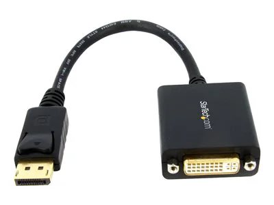 StarTech.com DisplayPort to DVI Adapter - DisplayPort to DVI-D Adapter Video Converter 1080p - DP 1.2 to DVI Monitor/Display Cable Adapter Dongle - DP to DVI Adapter - Latching DP Connector