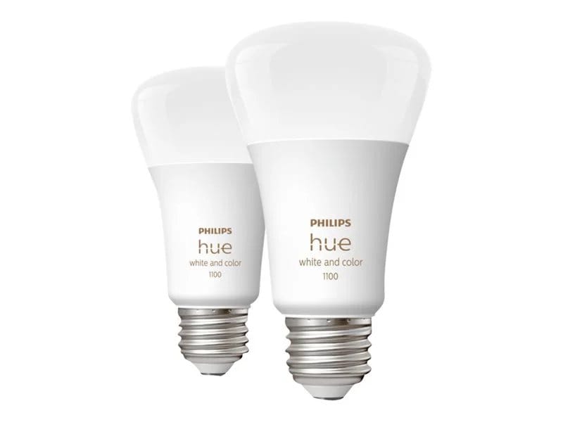 Philips Hue White and Color Ambiance A19 Bluetooth 75W Smart LED Bulb, 2-Pack