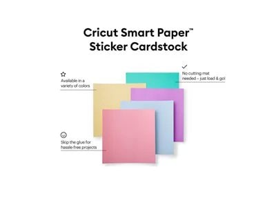 

Cricut Smart Paper Sticker Cardstock, 13" x 13" - Pastels (Pack of 10)