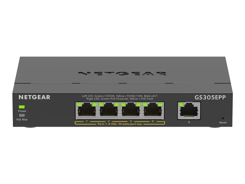 Netgear 5-Port High-Power PoE+ Gigabit Ethernet Easy Smart Managed