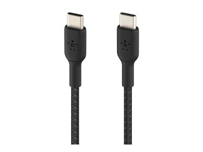 Image of Belkin Braided USB-C to USB-C Cable, 1m/3.3ft - Black