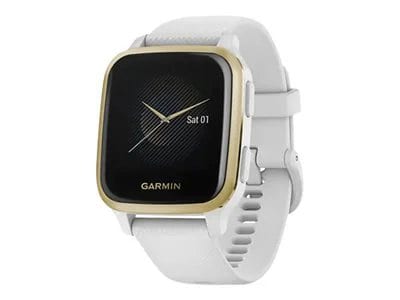 

Garmin Venu Sq Fitness & Sport Smartwatch - Light Gold Aluminum Bezel with White Case and Silicone Band