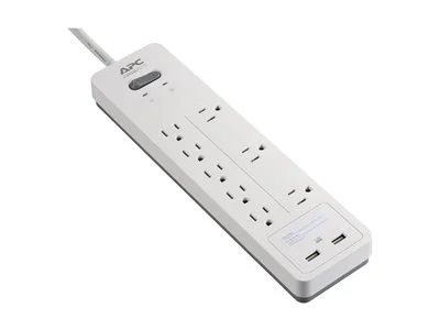 

APC Home Office SurgeArrest 8 Outlets with 2 USB Charging Ports (5V, 2.4A in total), 120V White