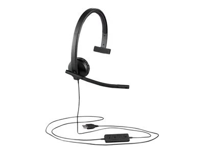 Logitech H570e Mono Wired Headset with Noise-Cancelling Microphone - Black
