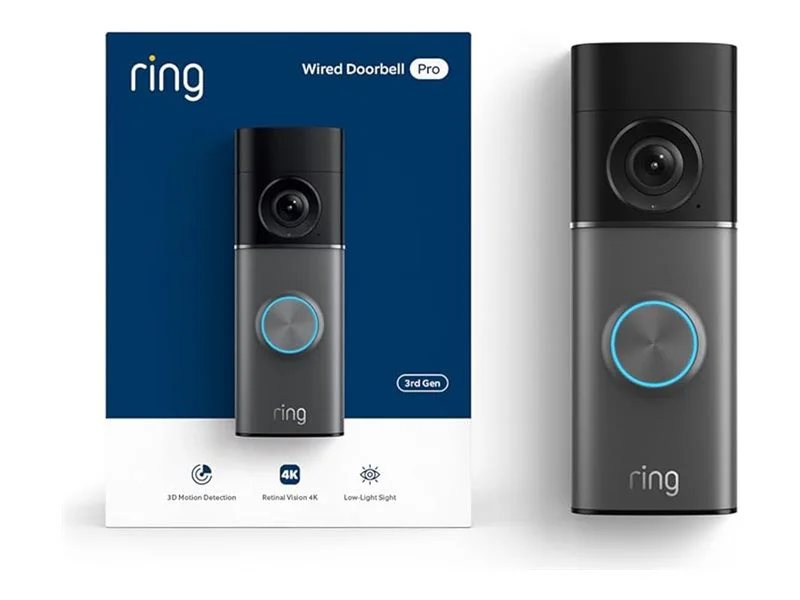 Ring Wired Doorbell Pro 3rd Gen 4K Video Doorbell | Lenovo US