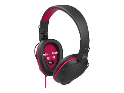 JLab JBuddies Pro Wired Headphones - Black/Pink