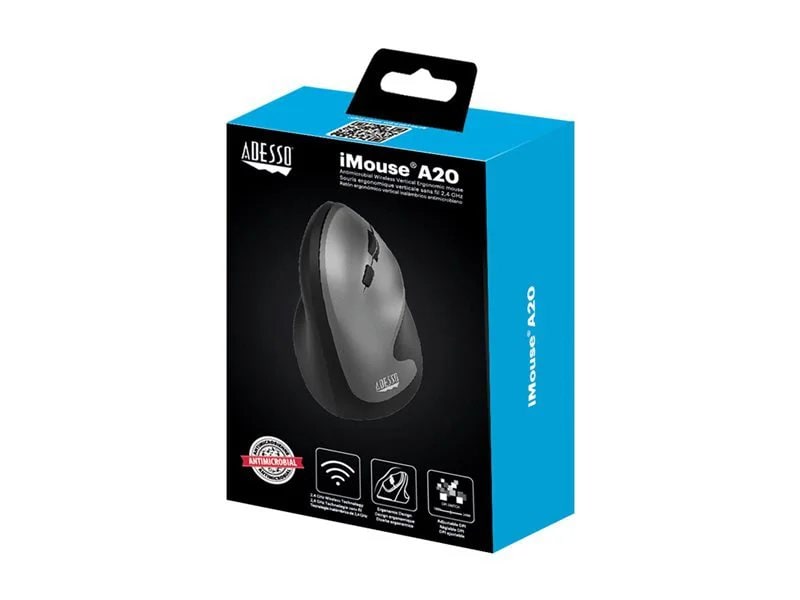 Adesso A20 Vertical Ergonomic Antimicrobial Wireless Mouse Adesso A20 Vertical Ergonomic Antimicrobial Wireless Mouse