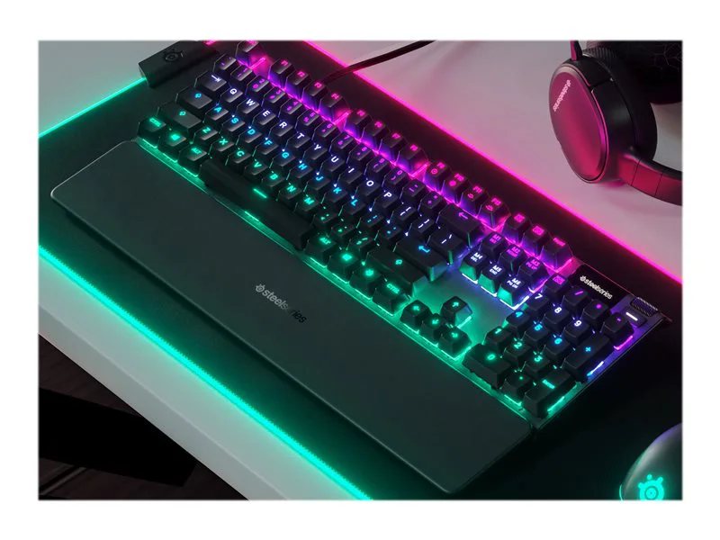 SteelSeries Apex US Lenovo Wired Mechanical Gaming Back Black | Blue Keyboard - with Lighting RGB Switch 5 Hybrid