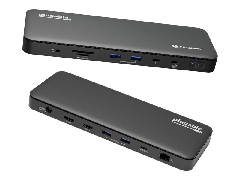 Plugable 13-in-1 Thunderbolt 4 Dock for 4K Dual Monitors or Single