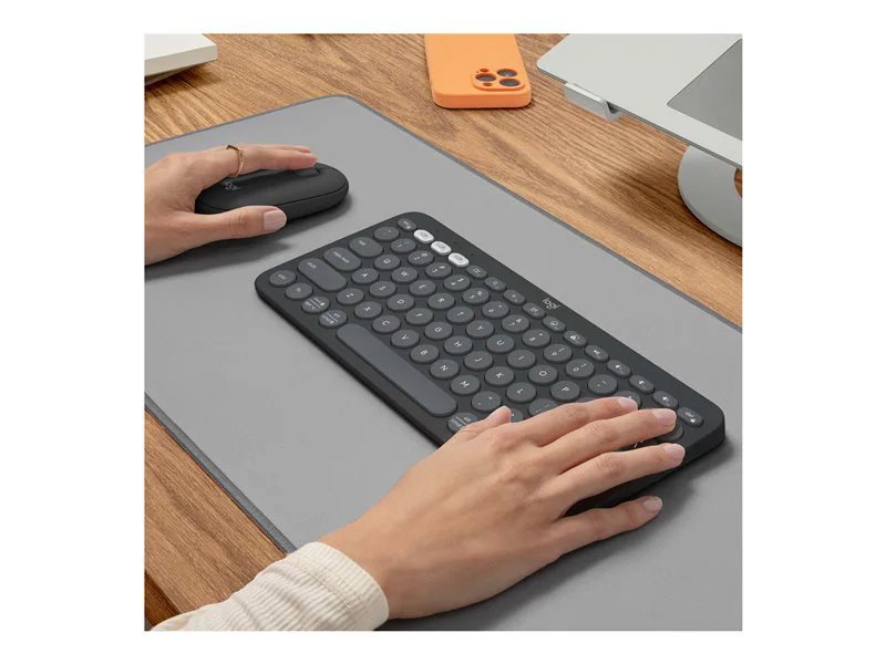 Logitech Pebble 2 Combo: Tastiera E Mouse Wireless Silenziosi + Tappetino Studio Series Lavanda. Kit Portatile Personalizzabile Con Bluetooth.