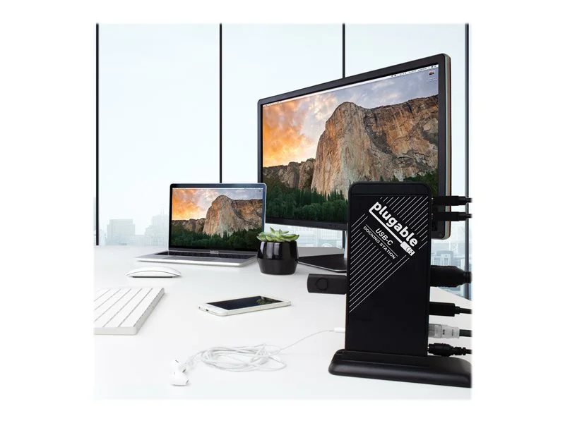 Plugable USB-C Docking Station with Charging, Compatible