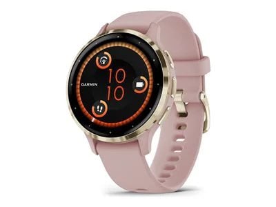 

Garmin Venu 3S Soft Gold Stainless Steel GPS Smartwatch with Dust Rose Case & Silicone Band