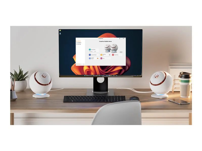 Creative Labs Pebble Nova 2.0 USB-C Desktop Speakers - White