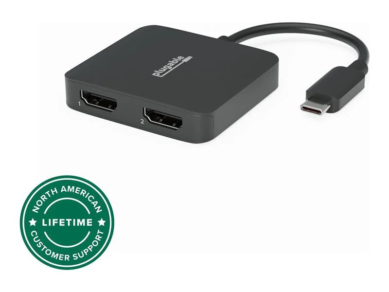 Plugable USB-C to HDMI Adapter for Dual Monitors 4K 60Hz