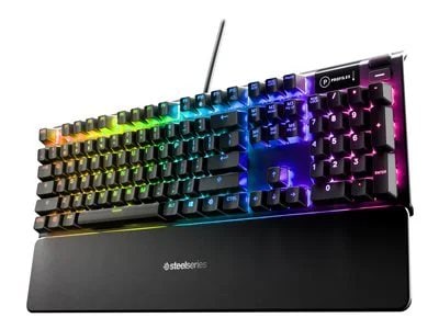 SteelSeries Apex 5 Wired Gaming Hybrid Mechanical Blue Switch Keyboard with RGB Back Lighting - Black