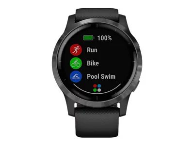 

Garmin vívoactive 4 GPS Smartwatch - Slate Stainless Steel Bezel with Black Case and Silicone Band