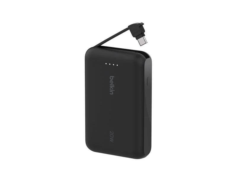 Belkin BoostCharge Power Bank 10K with Integrated Cable - Black