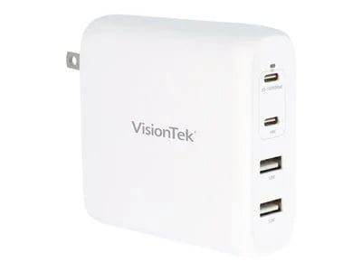 

VisionTek 100W GaN II Power Adapter with 2 Output Connectors - White