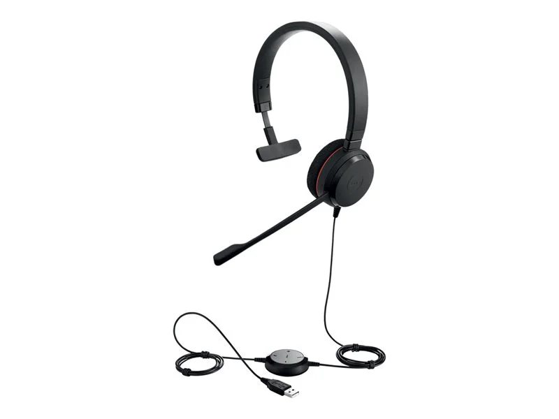 Jabra EVOLVE 20 UC USB-A Wired Mono Headset - Black | 78011460