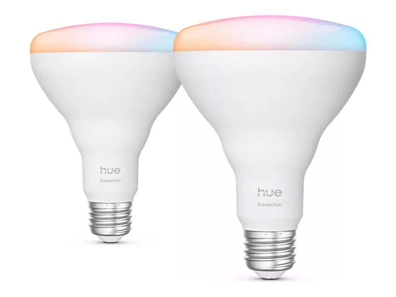 Philips Hue Essential 65W White and Color BR30 Bulb, 2-Pack