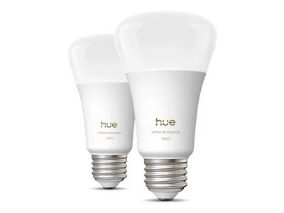 Philips Hue 75W White Ambiance A19 E26 Bulb, 2-Pack
