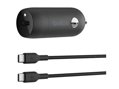 Belkin BoostCharge 30W USB-C Car Charger + USB-C to USB-C Cable