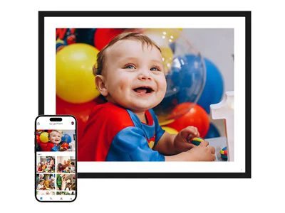 Cozyla 17" Hd Wi-Fi Touchscreen Digital Picture Frame - Black with white mat