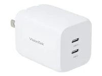 VisionTek 65W GaN II Power Adapter with 2 Output Connectors - White