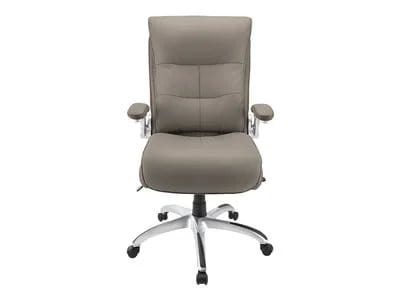 

Realspace® Ampresso Bonded Leather Big And Tall High-Back Chair, Taupe/Silver