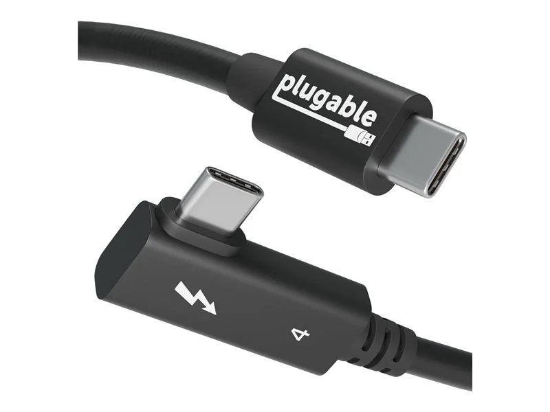 Plugable Thunderbolt 4 Cable Right Angle 40Gbps with 240W EPR Charging