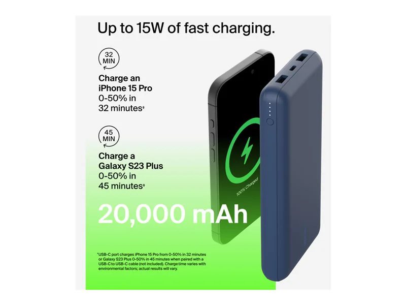 Belkin BoostCharge 20K Power Bank - Blue | 78693169 | Lenovo US