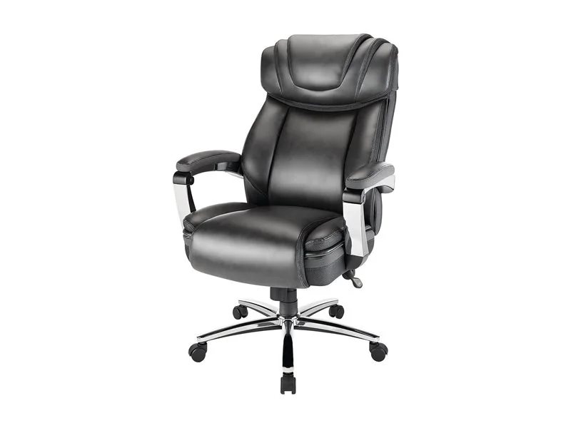 チェア Realspace Axton Leather High-Back Big & Tall Chair, Dark Gray