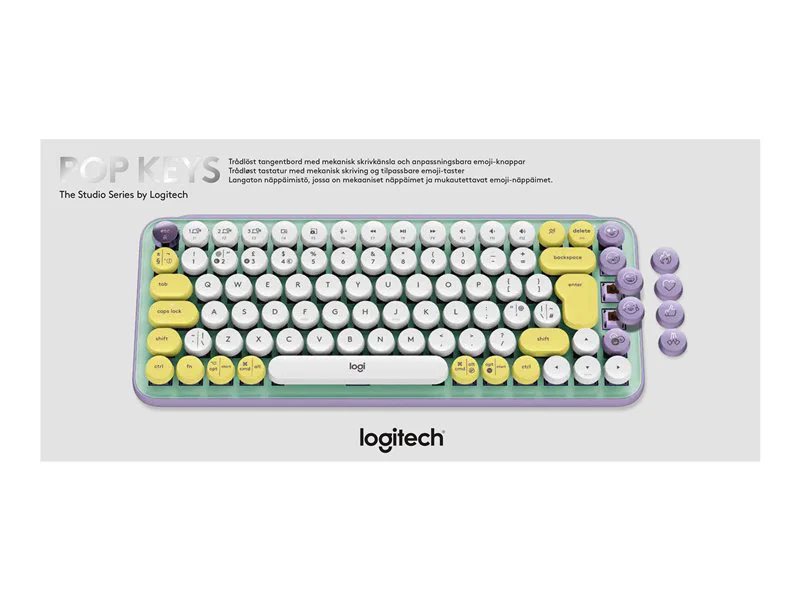 Logitech POP Keys Wireless Keyboard with Customizable Emoji