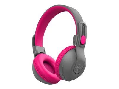JLab JBuddies Studio 2 2-in-1 Wireless + Wired Kids Headphones - Gray/Pink