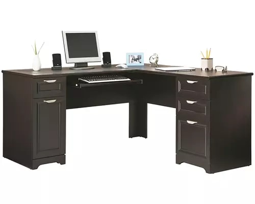 Photos - Office Desk Magellan Realspace  59inW L-Shaped Desk, Espresso 78017563 