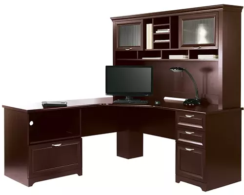 white kidney shaped desk