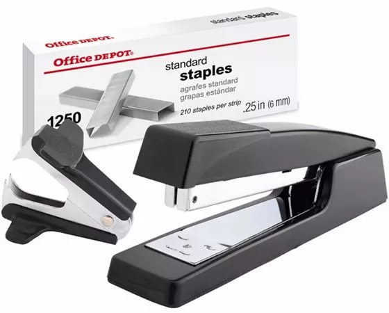 Office Depot Brand Premium Full-Strip Stapler Combo With Staples And Remover, Black