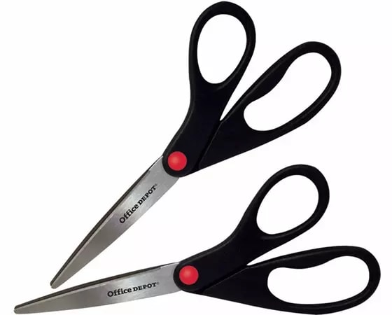 

Office Depot Scissors, 8in, Straight, Black, Pack Of 2