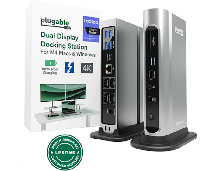 Plugable 16-in-1 Thunderbolt 4 Docking Station for 4 Monitor Setup