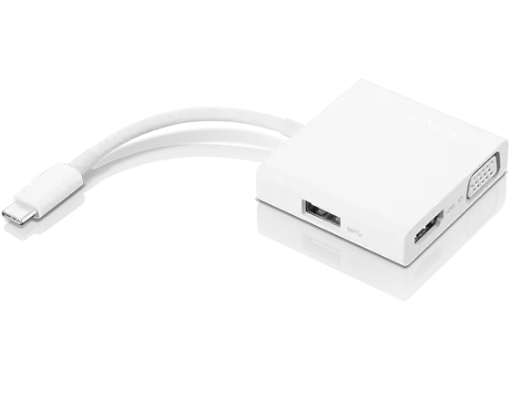 Lenovo USB-C 3-in-1 Travel Hub, 4K HDMI, VGA, USB 3.0, Simple Plug and Play
