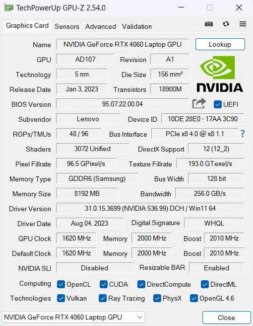 15.6型ノート「Lenovo LOQ 15IRH8」