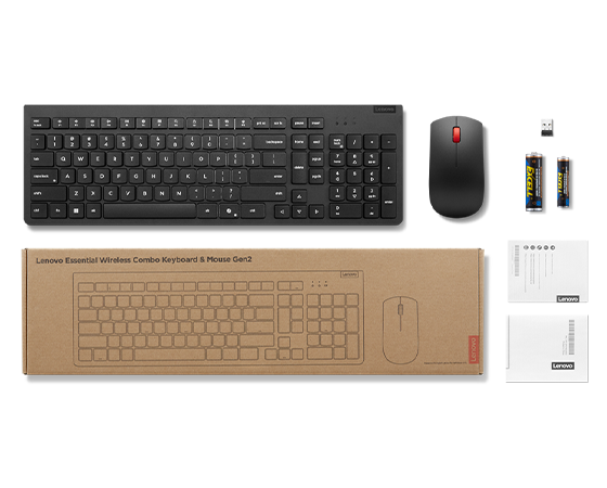 Lenovo エッセンシャル ワイヤレス キーボード&マウス 2 - 日本