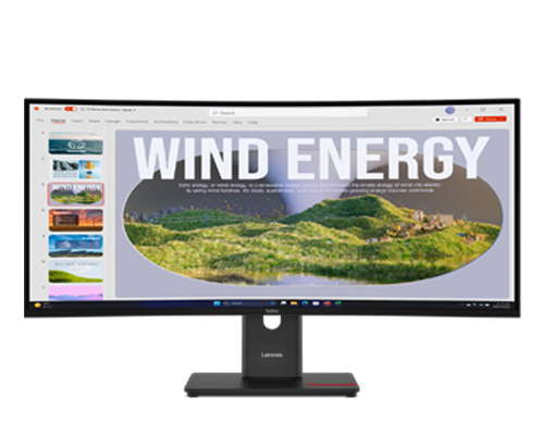 ThinkVision T34WD-40(34型ウルトラワイド曲面/3440×1440/VA/USB-C)